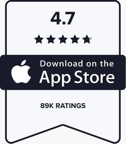 App Store: rated 4.7 from 89K ratings
