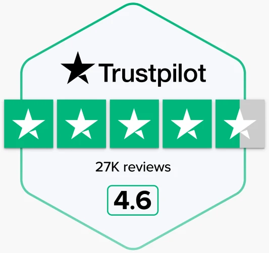 Trustpilot: rated 4.6 from 27K reviews